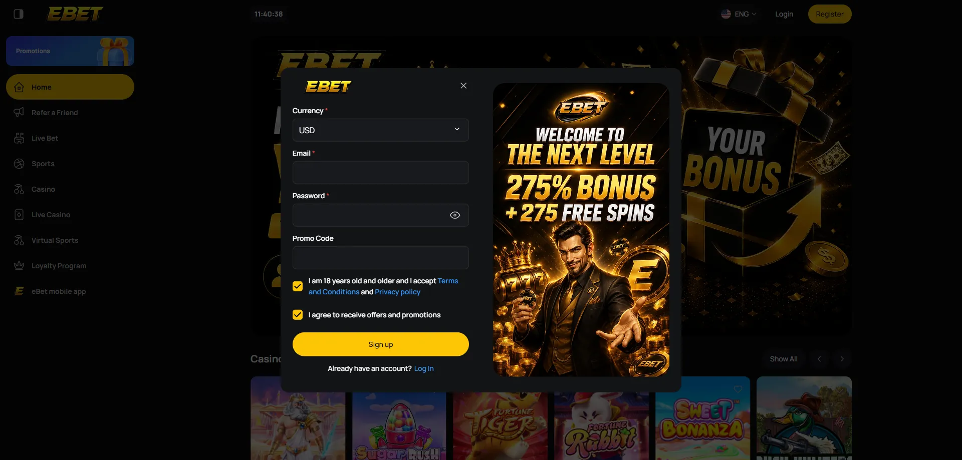 Proceso de descarga e instalación de la eBet Casino app